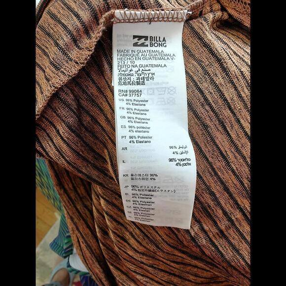 Billabong Striped Bell Sleeve Midi Dress - Picture 7 of 8